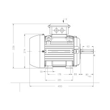 Асинхронный электродвигатель, WEG, 12310540, AM W20 -132M, 7.5 kW, 4 Пол, B3T, 380-415/660//440-460 В, 50 Гц, IE1, IP55, std.
