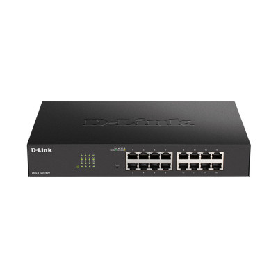 Коммутатор, D-Link, DGS-1100-16V2/A2A, 19-дюймовый стоечный, 16 портов 10/100/1000M RJ45, Управляемый L2, Корпус металл, 1U