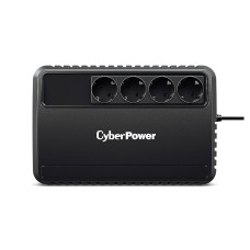 Источник бесперебойного питания, CyberPower, BU850E, Мощность 850ВА/425Вт, BU-серия, Линейно-интерактивный, Напольный, LED, AVR: 165-275В, АКБ 12В/7,2Ач*1 шт., Вых: 4xSchuko, Чёрный