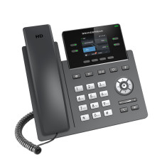 IP телефон, Grandstream, GRP2612G, 4 SIP-аккаунта, 4 линии, 2x GbE PoE, цветной ЖК-дисплей 320x240 (2.4 дюйма), блок питания 5 В/0.6 А