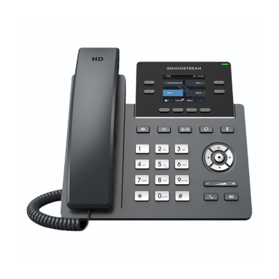 IP телефон, Grandstream, GRP2612G, 4 SIP-аккаунта, 4 линии, 2x GbE PoE, цветной ЖК-дисплей 320x240 (2.4 дюйма), блок питания 5 В/0.6 А