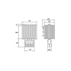 Обогреватель шкафной, iPower, HG140 75W 110-250V AC/DC, на дин-рейку