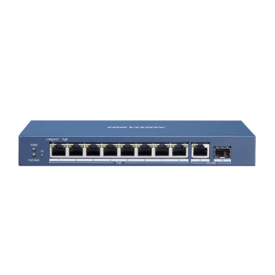 Сетевой коммутатор Hikvision DS-3E0510P-E/M Switch 8+2 port 10/100M 8xGE PoE, 1xRJ45 GE Uplink, 1xSFP GE, PoE 58W