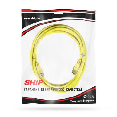 Патч Корд, SHIP, S3025YL0500-P, Cat.5e, UTP, LSZH, RJ-45, 5 м, Жёлтый, Пол. пакет