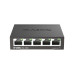 Коммутатор, D-Link, DGS-1005D/R1A, Неуправляемый 5 портов 10/100/1000Base-T, Комплект для монтажа на стену, корпус металл