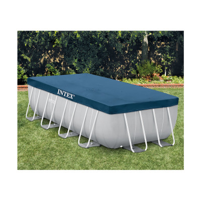 Тент для каркасных бассейнов размером 400 х 200 см, INTEX, 28037, Винил PVC, Тёмно-синий, Цветная коробка