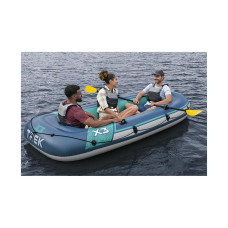 Лодка надувная Trek X3 Set 294 х 137 см, BESTWAY, 61154, Винил, Грузоподъемность 360 кг., Пара весел 124 см.(62015), Ручной насос 62003, Синяя, Цветная коробка
