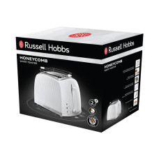 Тостер, Russell Hobbs, 26060-56, Мощность 850W, 2 отделения, 6 режимов обжаривания, Пластик, Подогрев, Размораживание, «Пауза» и «Отмена» во время приготовления, Белый