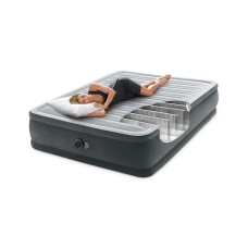 Матрас-кровать надувная Comfort-Plush Elevated (Queen) 203 х 152 х 46 см, INTEX, 64414ND, Винил, Встроенный эл. насос, Сумка для переноски и хранения в комплекте, Серый, Цветная коробка
