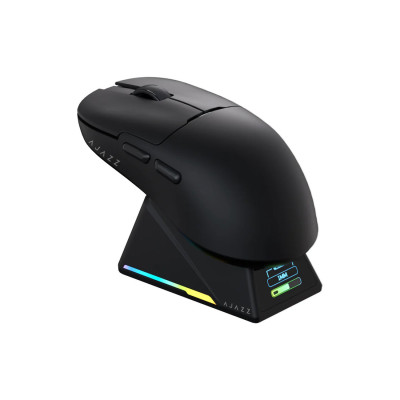 Компьютерная мышь, Ajazz, AJ159/APEX/Black, AJ159 APEX, Оптическая, Сенсор Ajazz PAW3950APEX, до 42000dpi, 5 кнопок, Беспроводная, USB, 2,4 ГГц, Bluetooth, Чёрный