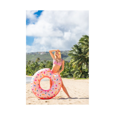 Круг для плавания Rainbow Donut 94 см, INTEX, 56265NP, Винил, 9+, Оригинальной формы, Розовый, Цветная коробка