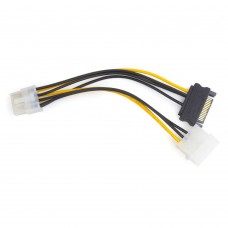 Кабель Molex 4 pin + SATA power  -> 8 pin, Cablexpert CC-PSU-82 