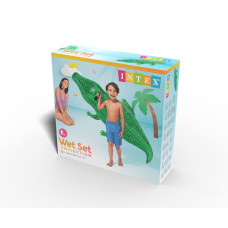 Надувная игрушка для катания верхом Крокодильчик (Lil` Gator) 168 х 86 см, INTEX, 58546NP, Винил, С ручкой, Зелёный, Цветная коробка