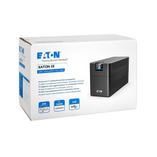 Источник бесперебойного питания, Eaton, 5E1200UD, Мощность 1200ВА/660Вт, Диапазон работы AVR: 140-300В, Бат.: 12В/7 Ач*2шт., Аппроксимированная синусоида, 4 вых.: 4 розетки Schuko, 1 USB порт, Цвет Чёрный