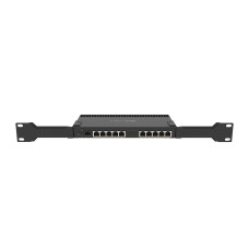 Маршрутизатор, MikroTik, RB4011iGS+RM, RouterBOARD, 10 портов 10/100/1000M, 1 порт SFP+, (Ether10 Passive PoE, 0,6А), Passive PoE in, RouterOS (5), -40°C to 70°C, стоечный 1U