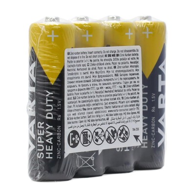 Батарейки Varta AA (R6P/MN1500) Superlife, комплект - 4 штуки Батарейки Varta AA (R6P/MN1500) Superlife, комплект - 4 штуки