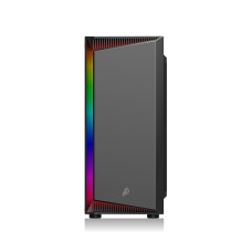 Компьютерный корпус, 1STPLAYER, RB-4-BK-1F5M, Mid-Tower, ATX/M-ATX/M-ITX, USB3.0*1, USB2.0*2, HD AUDIO/Mic, 1*120мм F5 вентилятор, Высота процессорного кулера до 150мм, Длина VGA до 300мм, 2*3,5/2*2,5, Сталь/Закаленное стекло, 365x200x428мм, Без Б/П, Черн