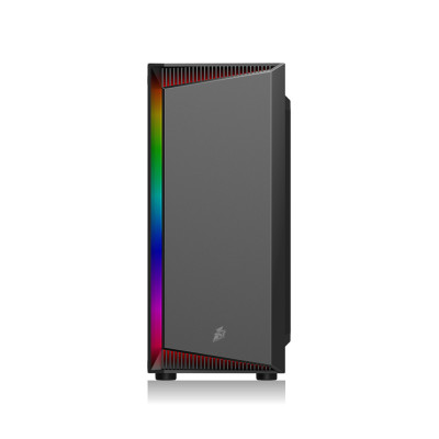 Компьютерный корпус, 1STPLAYER, RB-4-BK-1F5M, Mid-Tower, ATX/M-ATX/M-ITX, USB3.0*1, USB2.0*2, HD AUDIO/Mic, 1*120мм F5 вентилятор, Высота процессорного кулера до 150мм, Длина VGA до 300мм, 2*3,5/2*2,5, Сталь/Закаленное стекло, 365x200x428мм, Без Б/П, Черн