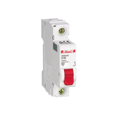 Автоматический выключатель, Himel, HDB3WL1C16, HDB3w 1Р 16А С 4,5кА