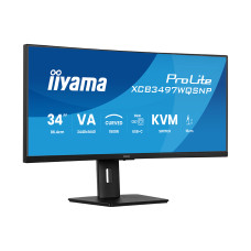 Монитор, iiyama, ProLite PL3497WQP, XCB3497WQSNP-B1, 34", Изогнутый, 3440x1440, VA, 21:9, 120 Гц, 350 кд/м2, 0.4 мс, 16.7М, 3000:1, 178/178, HDMI*2, DP*1, USB*4, USB-C*1, Mini jack, вращение/наклон, Черный