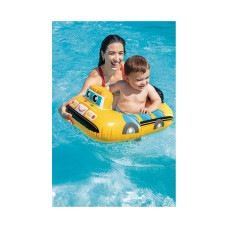 Надувная лодочка Kiddie Floats 79 x 58 см, INTEX, 59586NP, Винил, 1-2 года, С отверстиями для ног, Кран/Автобус/Полицейская машина в ассортименте, Пакет