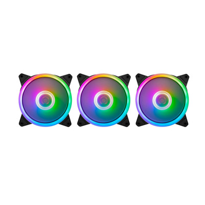 Комплект кулеров для кейса, 1STPLAYER, FIREMOON M1 COMBO, 3х120мм RGB, 1500 об/мин, 30.54CFM, 19dB(A), 5-pin, 120*120*25 мм, Черный