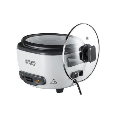 Рисоварка, Russell Hobbs, 27040-56, Мощность 500W, Общий объём 3.3L, 1 автоматическая программа, Антипригарное покрытие чаши, Кнопочный тип управления, Белый
