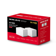 Маршрутизатор, Mercusys, Halo H70X(2-pack), Wi-Fi 6, 802.11a/b/g/n/ac/ax, AX1800, 2,4 ГГц/5 ГГц, 3 порта 10/100/1000M WAN/LAN, Домашняя Mesh Wi-Fi система (2 модуля)
