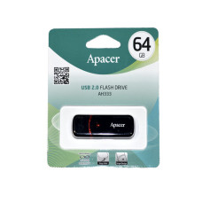 USB-накопитель, Apacer, AH333, AP64GAH333B-1, 64GB, USB 2.0, Чёрный USB-накопитель, Apacer, AH333, AP64GAH333B-1, 64GB, USB 2.0, Чёрный
