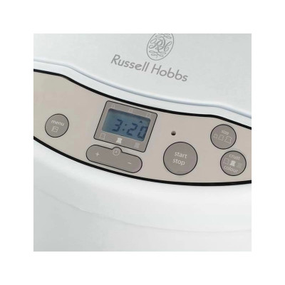 Хлебопечь, Russell Hobbs, 18036-56, Мощность 660Вт, 12 программ, Таймер отсрочки выпечки на 13 часов, Комбинации программ, Автоматическое поддержание тепла в течение 1 ч, ЖК-дисплей. Размеры буханки 450гр-1кг, Белый