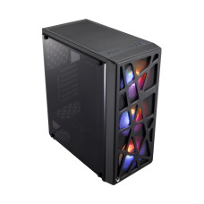 Компьютерный корпус, Formula V, Mana Black, ATX /Micro ATX/Mini-ITX, USB Type C/3.0/2.0, HD-Audio+Mic, Кулер 4*120мм RGB, Высота процессорного кулера до 160мм, Длина VGA до 300мм, 2*3.5"/1*2.5", Толщина 0,5мм, 365x200x450мм, Без Б/П, Чёрный