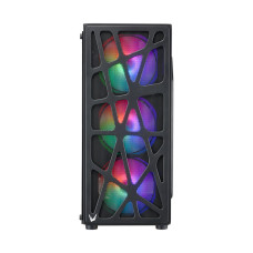 Компьютерный корпус, Formula V, Mana Black, ATX /Micro ATX/Mini-ITX, USB Type C/3.0/2.0, HD-Audio+Mic, Кулер 4*120мм RGB, Высота процессорного кулера до 160мм, Длина VGA до 300мм, 2*3.5"/1*2.5", Толщина 0,5мм, 365x200x450мм, Без Б/П, Чёрный