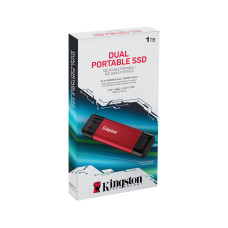 Внешний SSD диск, Kingston, Dual Portable, SPSD/2TB, 2TB, USB-C/USB-A, Красный Внешний SSD диск, Kingston, Dual Portable, SPSD/2TB, 2TB, USB-C/USB-A, Красный