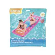 Пляжный матраc для плавания Summer Colors 188 х 71 см, BESTWAY, 43040, Винил, Двухкамерный, Встроенное прозрачное окошко, Красный/Синий/Белый в ассортименте, Пакет