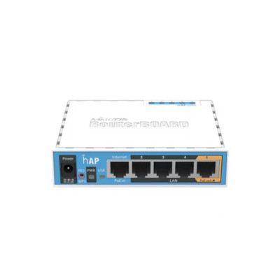 Беспроводной маршрутизатор, MikroTik, RB952Ui-5ac2nD, hAP ac lite, 5xLAN, 2 PoE-IN Passive PoE, Ether5 PoE-out Passive PoE, 802.11a/b/g/n/ac, AС750, RouterOS, desktop case, -30°C to 70°C
