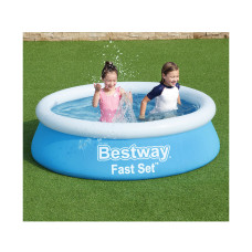Семейный надувной бассейн Fast Set 183 х 51 см, BESTWAY, 57392, Винил, 940 л., Голубой, Цветная коробка