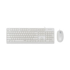 Комплект Клавиатура + Мышь, Rapoo, X130PRO, Оптическая мышь, 1000DPI, USB, Анг/Рус/Каз, Длина кабеля 1,5 метра, Кол-во стандартных клавиш 104, Защита от пролива воды/кофе, Белый