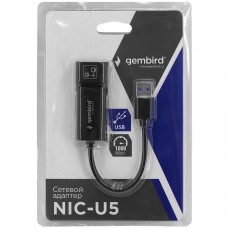 Адаптер USB на RJ-45, Gembird NIC-U5, USB 