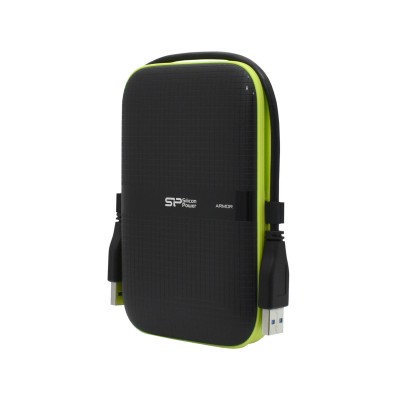 Внешний жесткий диск Silicon Power A60, SP010TBPHDA60S3K, 1 TB, black-green HDD USB USB