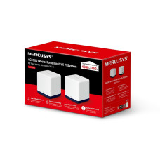 Маршрутизатор, Mercusys, Halo H50G(2-pack), Wi-Fi 5, 2,4 ГГц/5 ГГц, 802.11a/b/g/n/ac, AC1900, 3 порта 10/100/1000M WAN/LAN, Домашняя Mesh Wi-Fi система (2 модуля в комплекте)