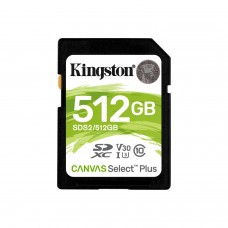 Карта памяти SDXC Kingston, SDS2/512GB, 512GB, UHS Class 10 