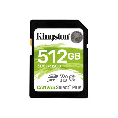 Карта памяти SDXC Kingston, SDS2/512GB, 512GB, UHS Class 10
