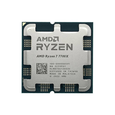 Процессор, AMD, AM5 Ryzen 7 7700X, oem, 8M L2 + 32M L3, 4.5 GHz, 8/16 Core, 105 Вт, Radeon(TM) Graphics
