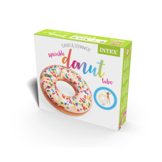 Круг для плавания Sprinkle Donut 99 см, INTEX, 56263NP, Винил, 9+, Оригинальной формы, Реалистичный принт, Цветная коробка